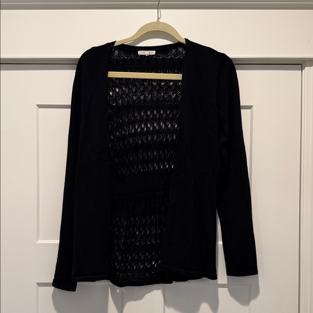 Maurices Black Open-Front Knit Cardigan